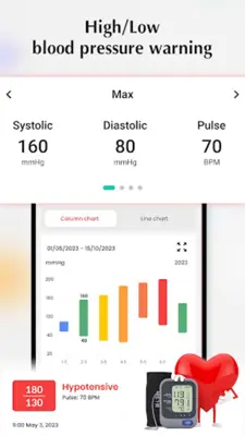 Blood pressure - Heart rate android App screenshot 2